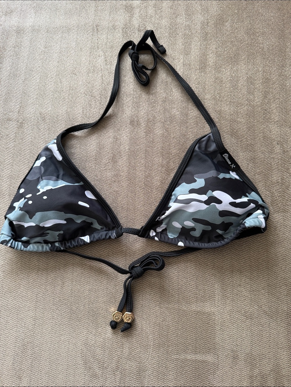 DIXXON Black & Gray Camo Triangle Bikini Top - NEW!!